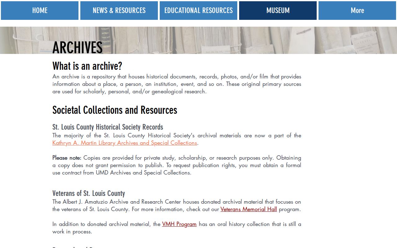 Duluth City Directory companion collections at St. Louis County Historical Society archives