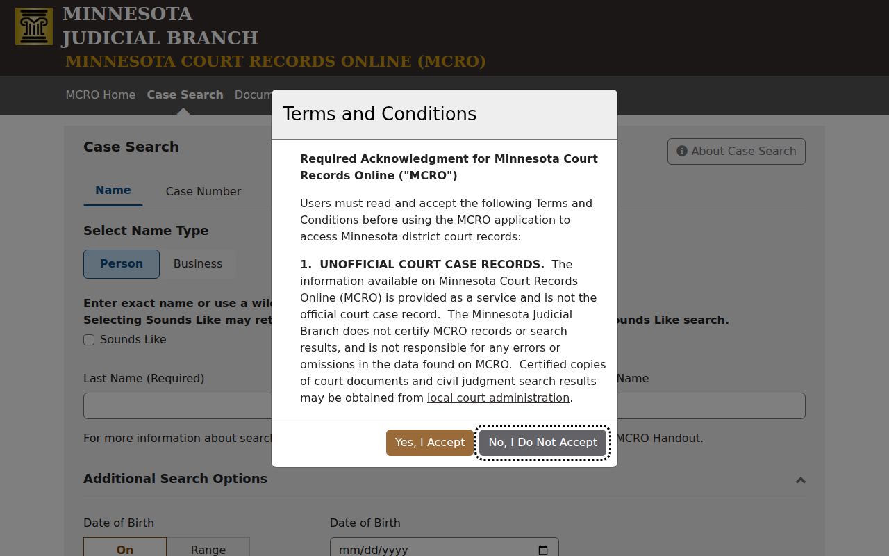 Duluth residents directory Minnesota Court Records Online name search