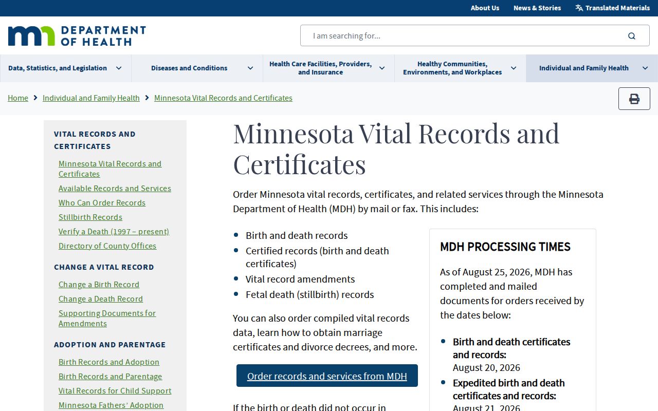 Duluth residents directory Minnesota vital records access