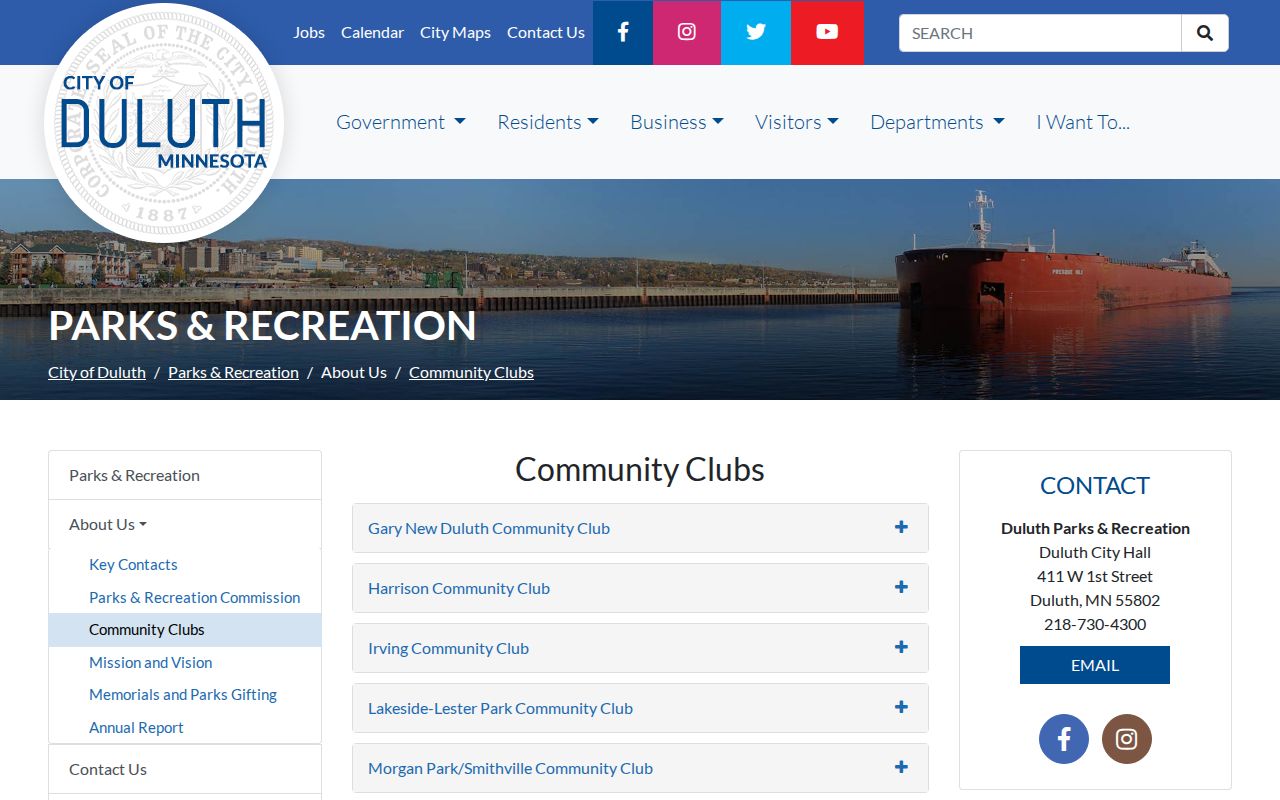 Duluth neighbors City community clubs page screen